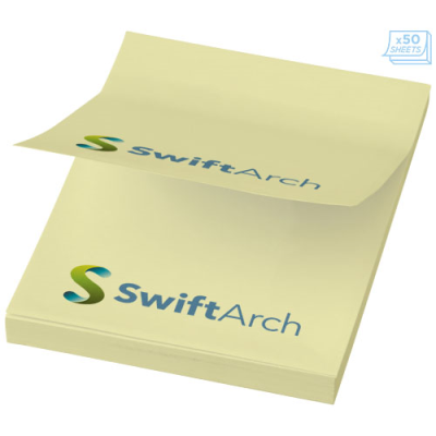 STICKY-MATE® A8 STICKY NOTES 50X75MM in Light Yellow