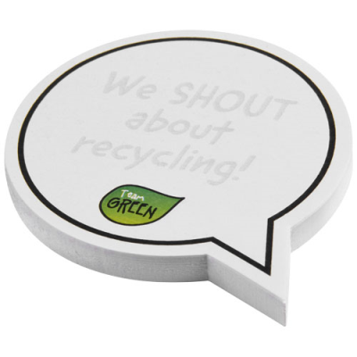 STICKY-MATE® SPEECH BUBBLE-SHAPED RECYCLED STICKY NOTES in White