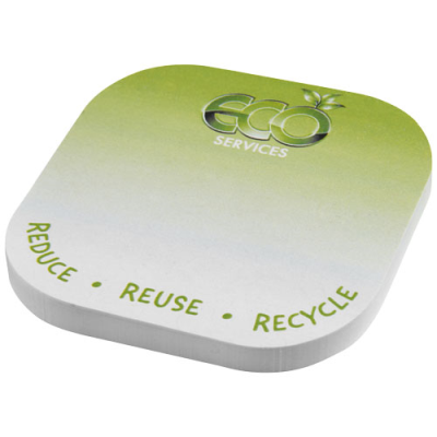 STICKY-MATE® SQUARE-SHAPED RECYCLED STICKY NOTES with Rounded Corners in White