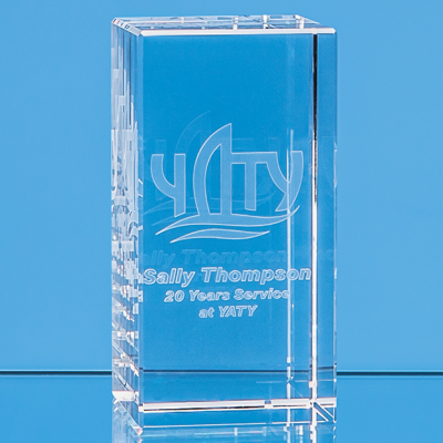 12CM x 6CM x 6CM OPTICAL CRYSTAL RECTANGULAR, H OR V