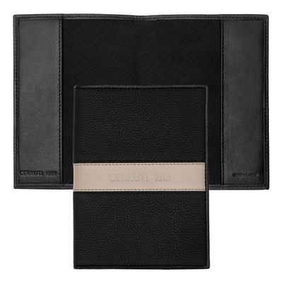 PASSPORT HOLDER DELANO TAUPE & BLACK