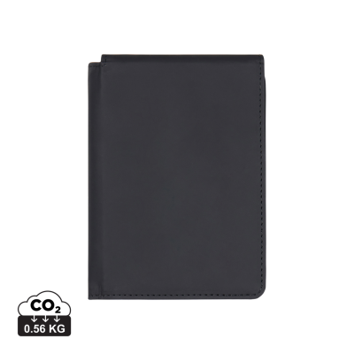 VINGA BALTIMORE RCS RECYCLED POLYESTER RFID PASSPORT COVER in Black