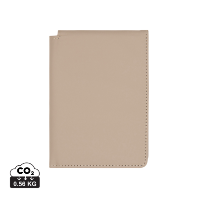 VINGA BALTIMORE RCS RECYCLED POLYESTER RFID PASSPORT COVER in Greige