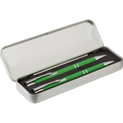 ALUMINIUM METAL WRITING SET in Pale Green