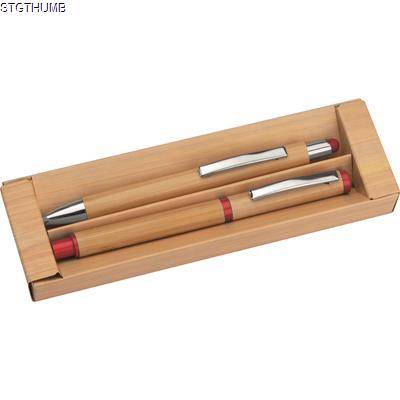 BAMBOO WRITING SET in Red