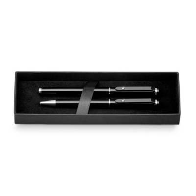 CALIOPE SET ROLLER PEN AND BALL PEN SET in Metal in Black