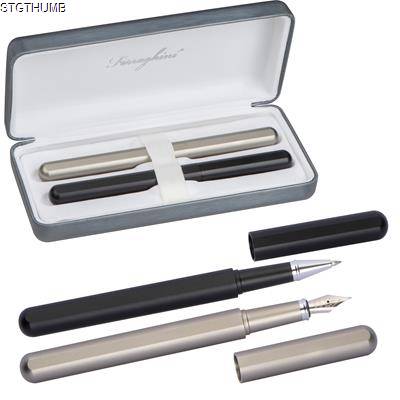 FERRAGHINI WRITING SET with Rollerball Pen & Fountain Pen in Multicolored