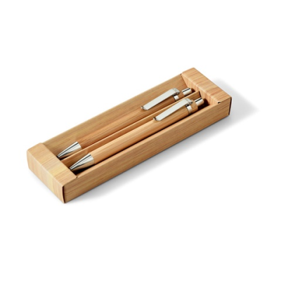 GREENY BALL PEN AND MECHANICAL PENCIL SET in Bamboo in Natural