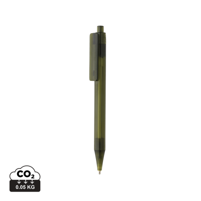 GRS RPET X8 CLEAR TRANSPARENT PEN in Green