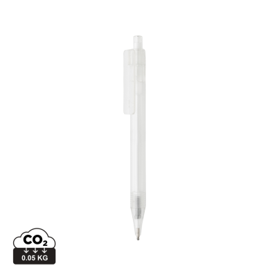 GRS RPET X8 CLEAR TRANSPARENT PEN in White