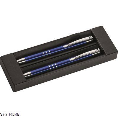 METAL PEN & PENCIL SET in Blue