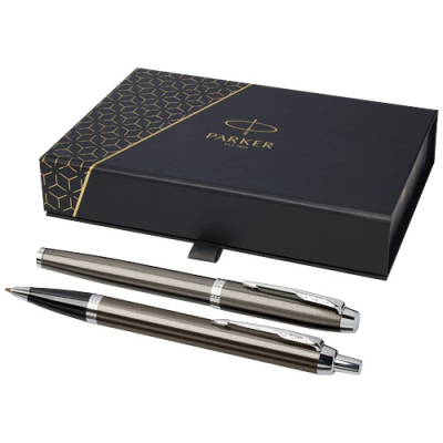 PARKER IM ROLLERBALL PEN AND BALL PEN SET in Grey