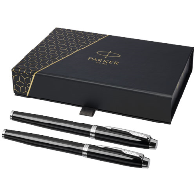 PARKER IM ROLLERBALL PEN AND FOUNTAIN PEN SET in Matt Black