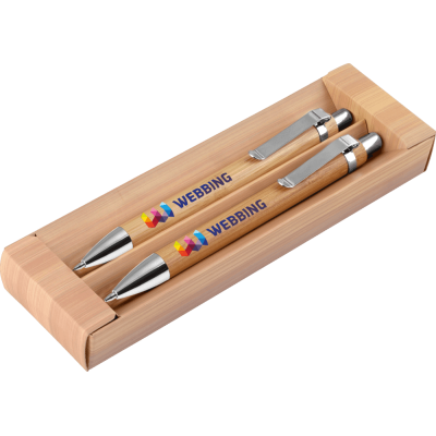 PEN SET - RODEO BAMBOO PEN AND PENCIL with Pb72 Box