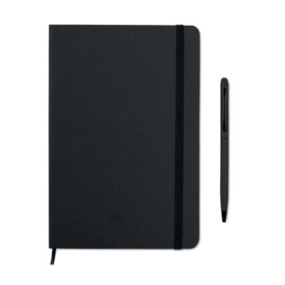 A5 NOTE BOOK W & STYLUS 72 LINED in Black