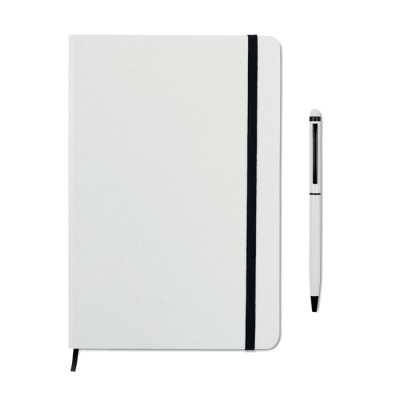 A5 NOTE BOOK W & STYLUS 72 LINED in White