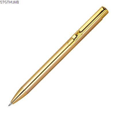 ALUMINIUM PUSH PEN, SHINY METALIC in Gold