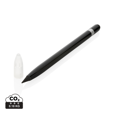 ALUMINUM INKLESS PEN with Eraser in Black