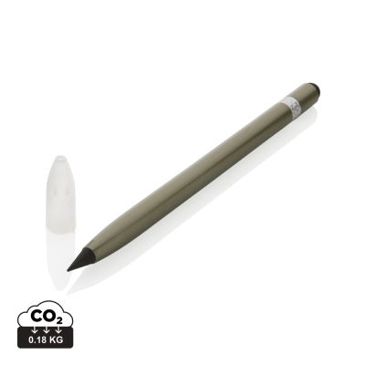 ALUMINUM INKLESS PEN with Eraser in Green