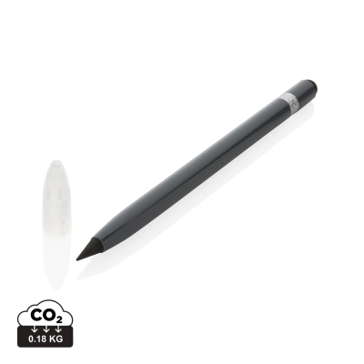 ALUMINUM INKLESS PEN with Eraser in Grey