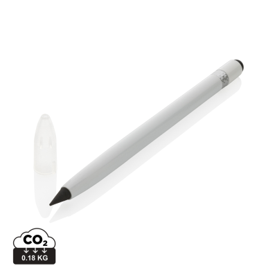 ALUMINUM INKLESS PEN with Eraser in White