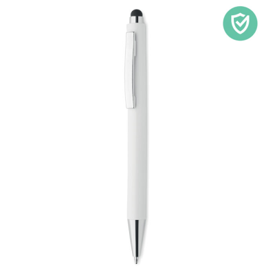 ANTIBACTERIAL STYLUS BALL PEN in White