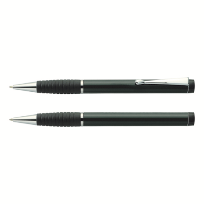 ANZIO TWIST ACTION METAL BALL PEN with Blue Ink in Grey