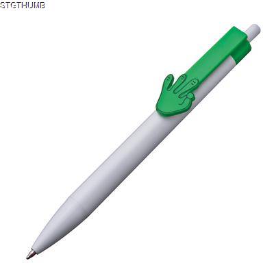 BALL PEN with 2d Clip Hands in Green