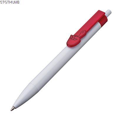 BALL PEN with 2d Clip Hands in Red