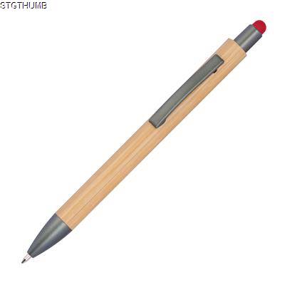 BALL PEN with Bamboo Coating in Red