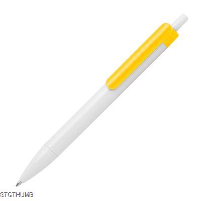 BALL PEN with Colored Clip in Yellow