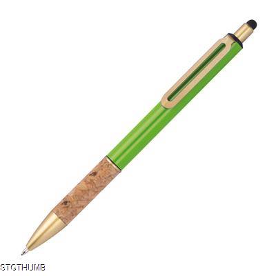 BALL PEN with Cork Grip Zone in Apple Green