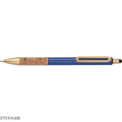 BALL PEN with Cork Grip Zone in Blue