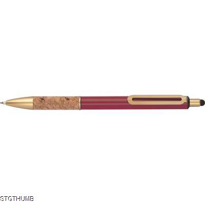 BALL PEN with Cork Grip Zone in Burgundy