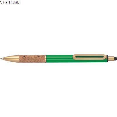 BALL PEN with Cork Grip Zone in Green