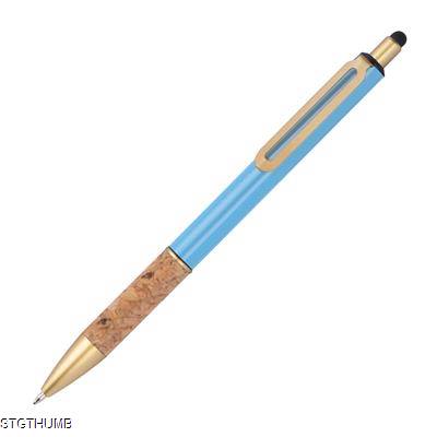 BALL PEN with Cork Grip Zone in Light Blue