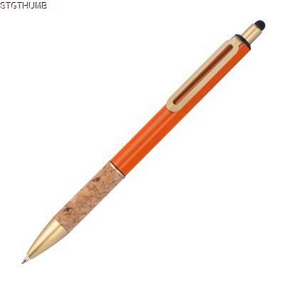 BALL PEN with Cork Grip Zone in Orange