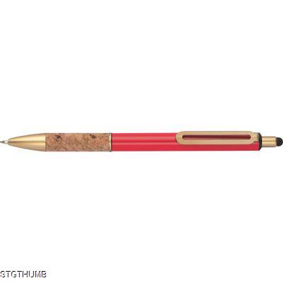 BALL PEN with Cork Grip Zone in Red