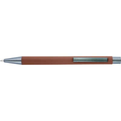 BALL PEN with Rubber Finish in Brown