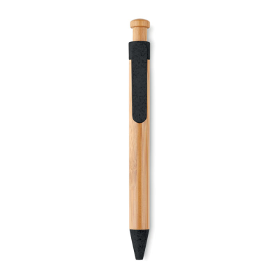 BAMBOO & WHEAT-STRAW ABS BALL PEN in Black
