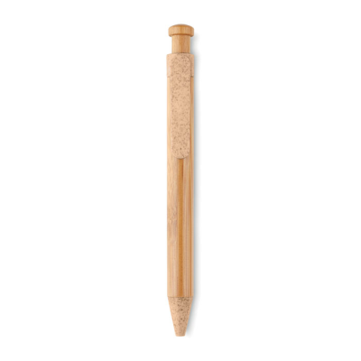 BAMBOO & WHEAT-STRAW ABS BALL PEN in Orange