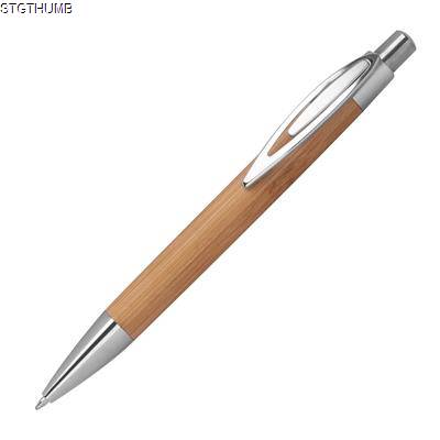 BAMBOO BALL PEN with Sharp Clip in Beige