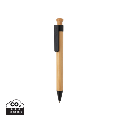 BAMBOO PEN with Wheatstraw Clip in Black