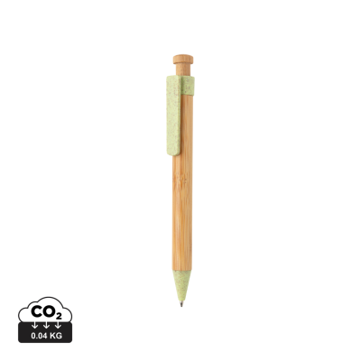 BAMBOO PEN with Wheatstraw Clip in Green