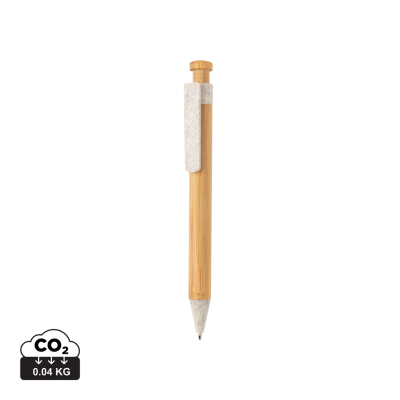 BAMBOO PEN with Wheatstraw Clip in White