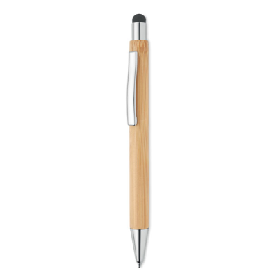 BAMBOO STYLUS PEN BLUE INK in Brown