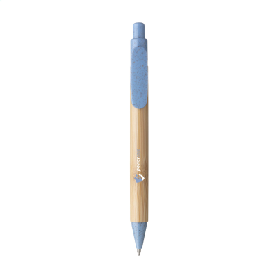 BAMBOO WHEAT PEN WHEAT STRAW BALL PEN in Light Blue