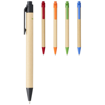 BERK RECYCLED CARTON AND CORN PLASTIC BALL PEN (BLACK INK) in Blue