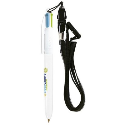 BIC® 4 COLOURS FASHION BALLPEN + LANYARD SCREEN PRINTING