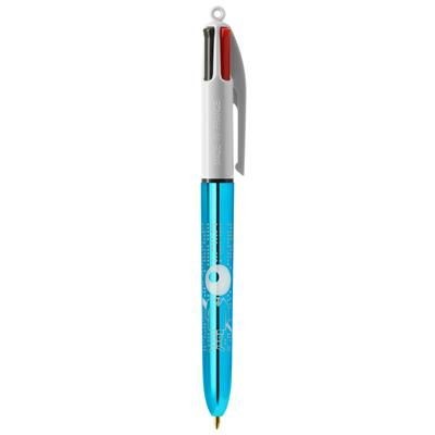 BIC® 4 COLOURS SHINE BALLPEN + LANYARD LASER ENGRAVING 360